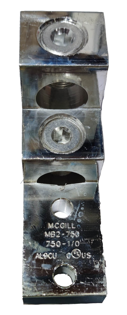 McGILL Mechanical Lug 50mm to 380mm silver electrical circuitry part with screws and mounting holes