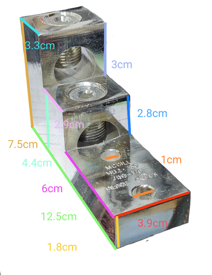McGILL Mechanical Lug 50mm to 380mm silver electrical connector with multiple fastening holes