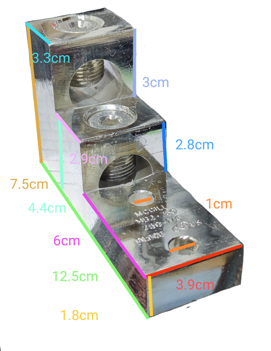 McGILL Mechanical Lug 50mm to 380mm silver electrical connector with multiple fastening holes