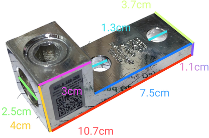McGILL Mechanical Lugs 600MCM 2 Holes silver electrical connector with detailed dimensions