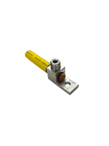 Grippes Mechanical Lugs 60mm 1 Hole electrical connector with yellow wire insulation