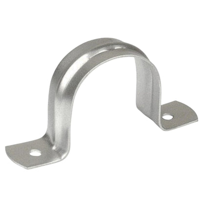 Metal Conduit Clamp 2 Hole 40mm in silver for secure electrical conduit installation