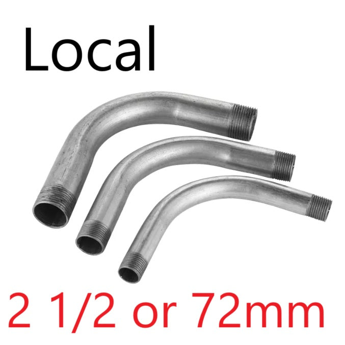 Local Metal Conduit Elbow 72mm x 3 Meters with threaded ends in three different sizes