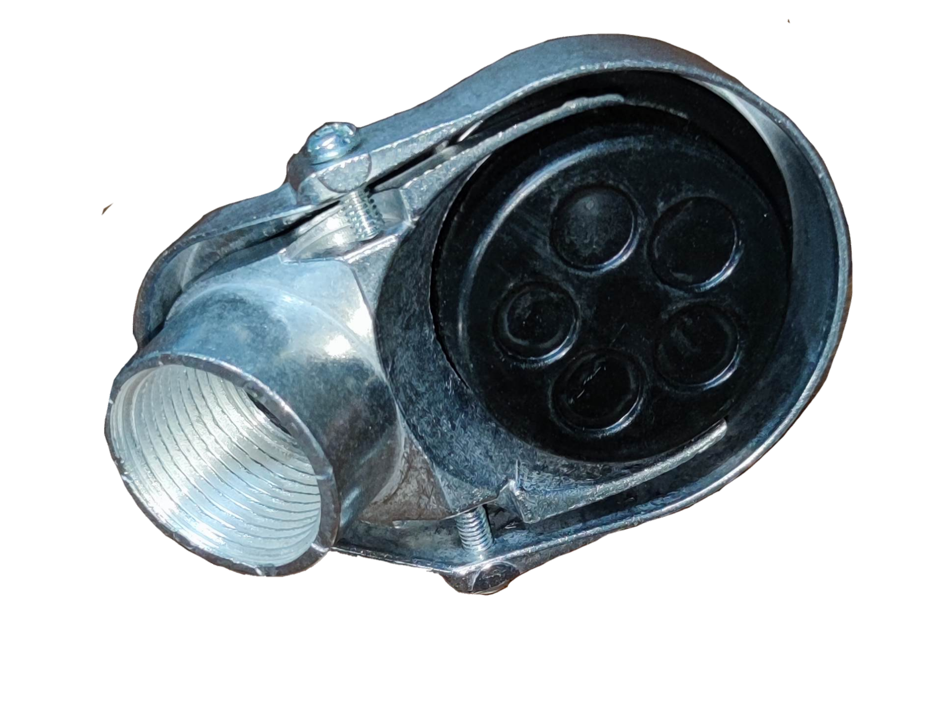 Royu electrical Entrance Cap 25mm Thread Type with metal clamp and black plastic cover