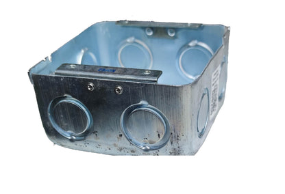 Kopez 4x4 metal junction box with multiple knockouts for electrical wiring installations