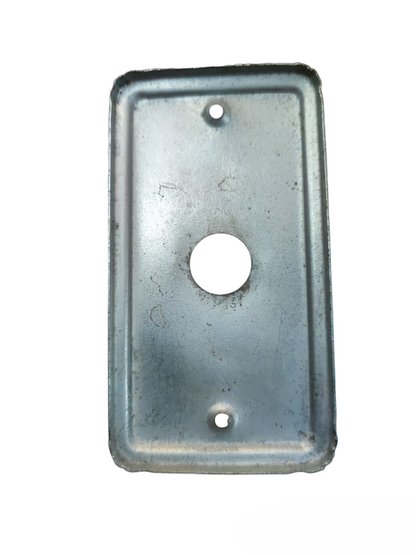 Durable metal plate cover with 1.7cm hole for easy installation in electrical applications