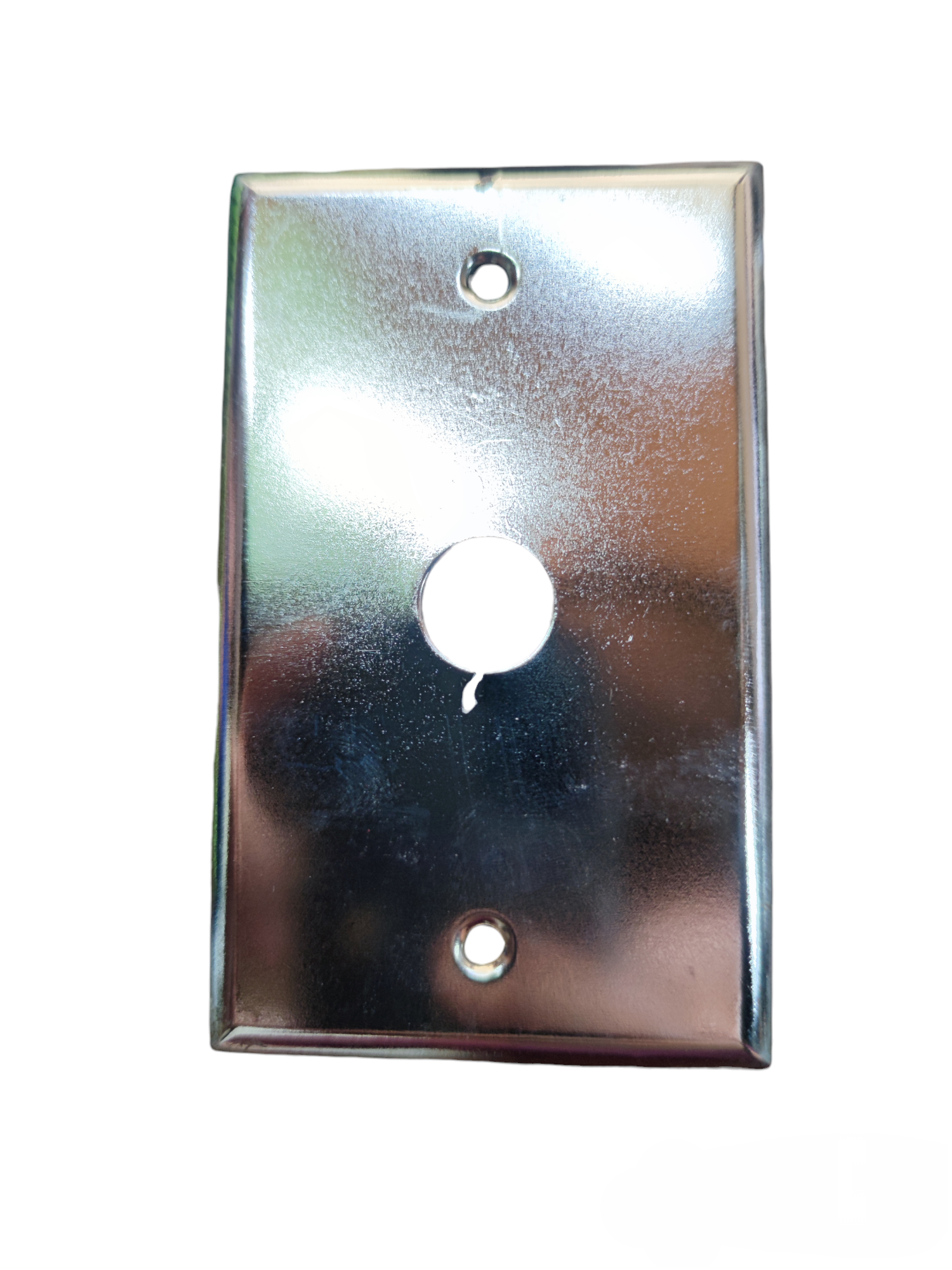 Local metal plate cover 1.7cm hole for power points switches and plugs with shiny silver finish