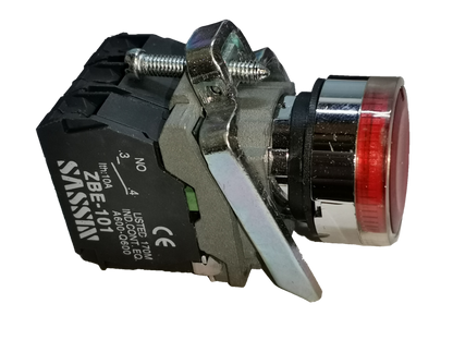 Sassin metal push button with indicator light for electrical control applications