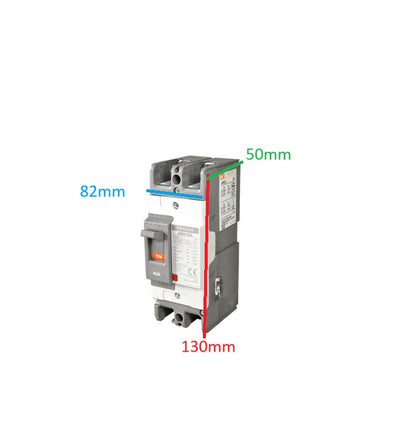 LS MCCB 15A 2 Pole 30Kaic 250V molded case circuit breaker with dimensions 82mm 50mm 130mm