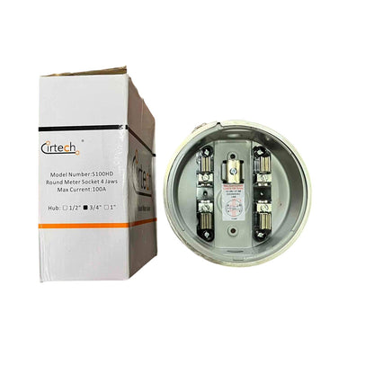 Citrtech Round Meter Base 3/4", Electrical Meter Base, KWH Meter Base