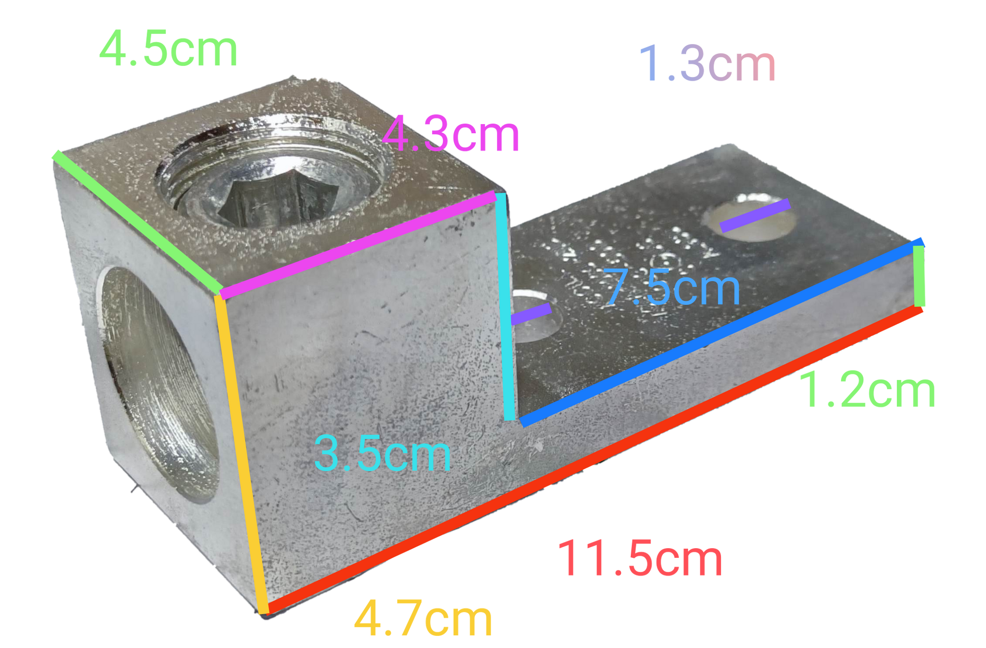 McGILL Mechanical Lugs 800MCM 2 Holes metal electrical connector with precise dimensions for heavy-duty wiring