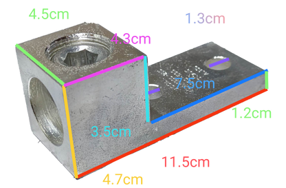 McGILL Mechanical Lugs 800MCM 2 Holes metal electrical connector with precise dimensions for heavy-duty wiring