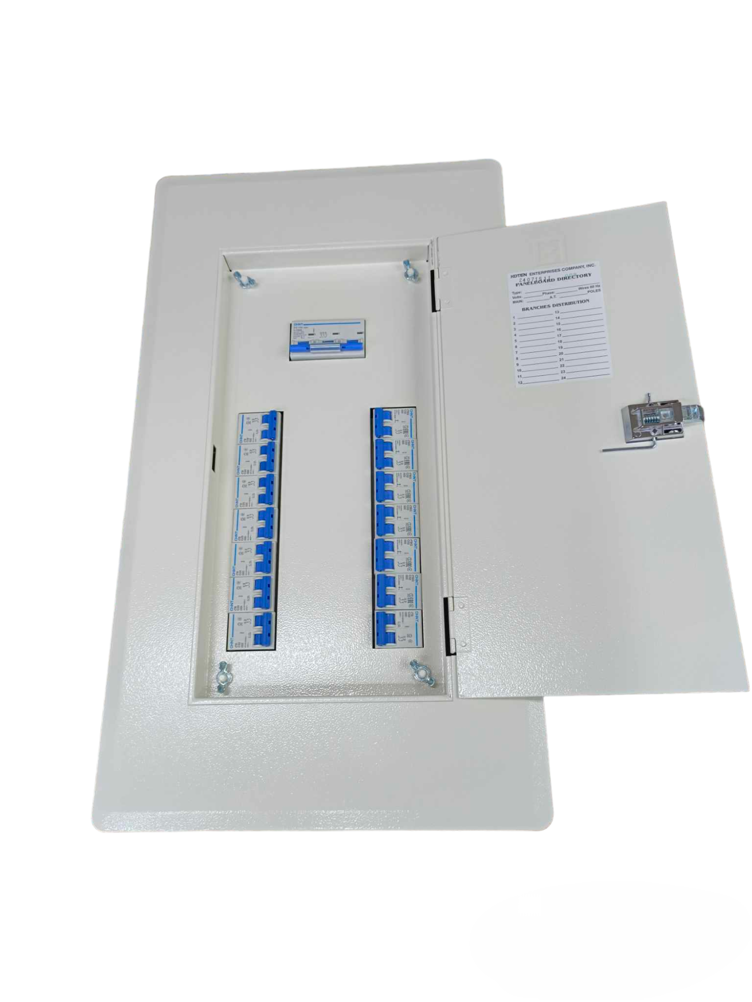 Chint electrical panel with miniature circuit breaker main 3 phase and multiple circuit switches