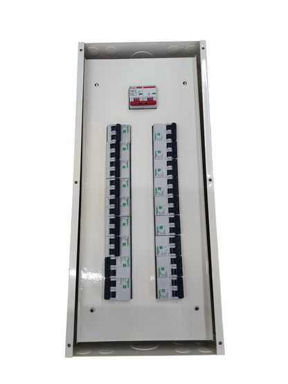 Electx Electrical Supply miniature circuit breaker panel with multiple switches for electrical safety