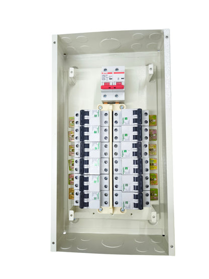 Electx Electrical Supply Miniature Circuit Breaker Panel With 12 Branches in metal enclosure