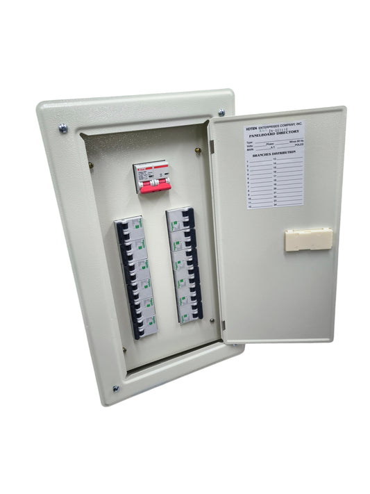 Miniature Circuit Breaker Panel With 12 Branches by Electx Electrical Supply in open metal enclosure