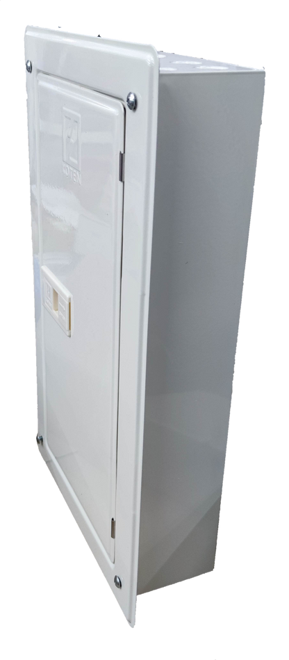 Electx Electrical Supply Miniature Circuit Breaker Panel With 12 Branches in white metal enclosure