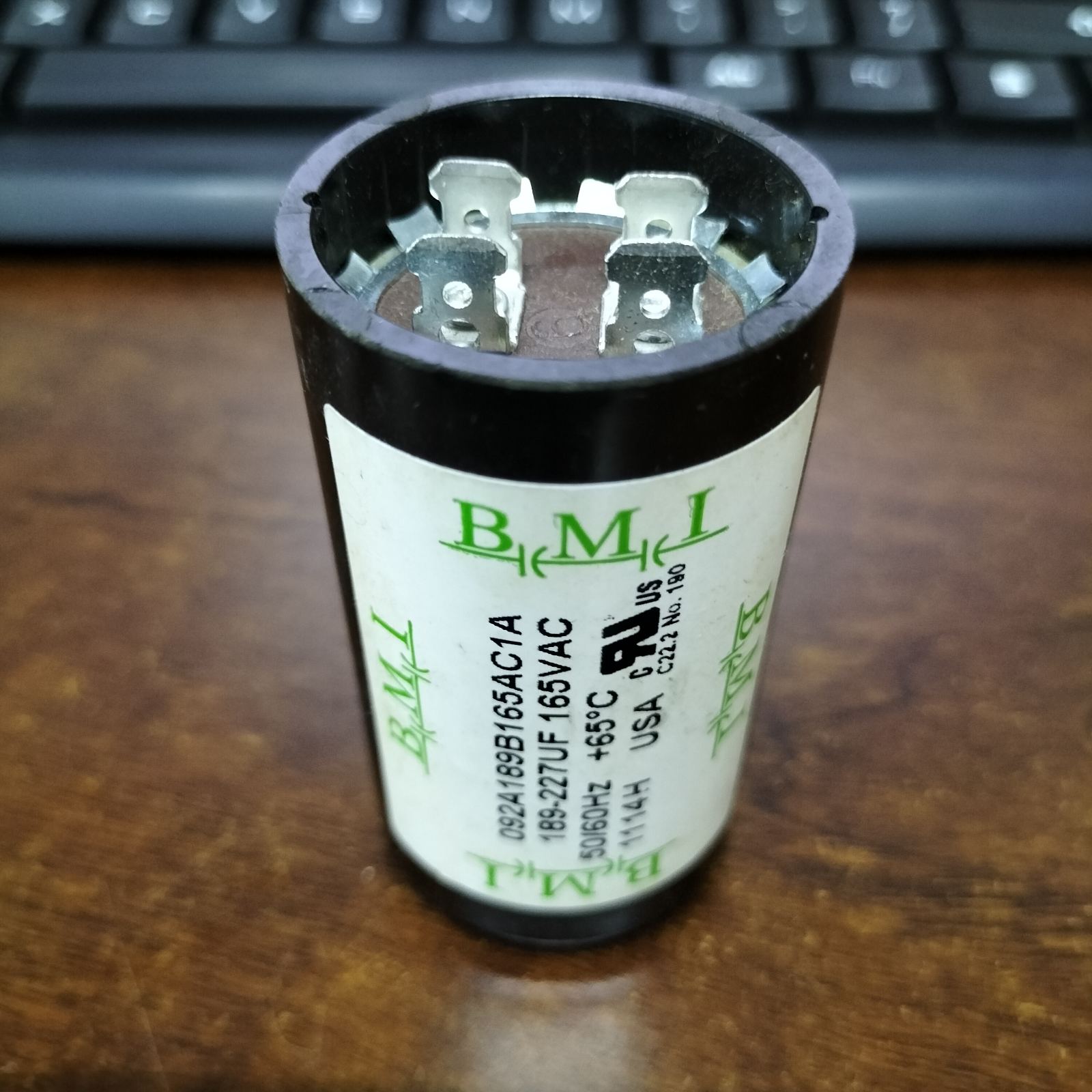 BMI Motor Start Capacitor 189-227uF with durable casing for reliable electrical performance