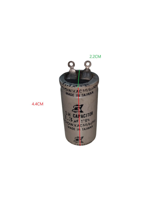 Motor start capacitor 1uf 400v with dual terminals, compact design for electrical applications