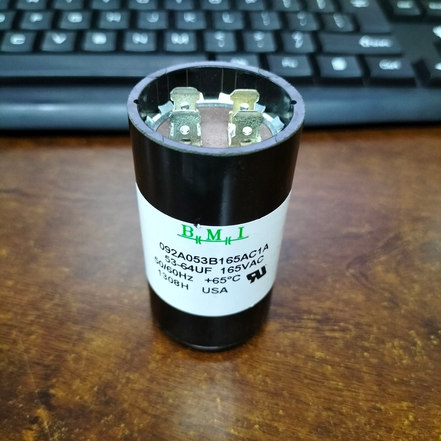 BMI motor start capacitor 53-64UF 165V with metal connectors for electrical applications