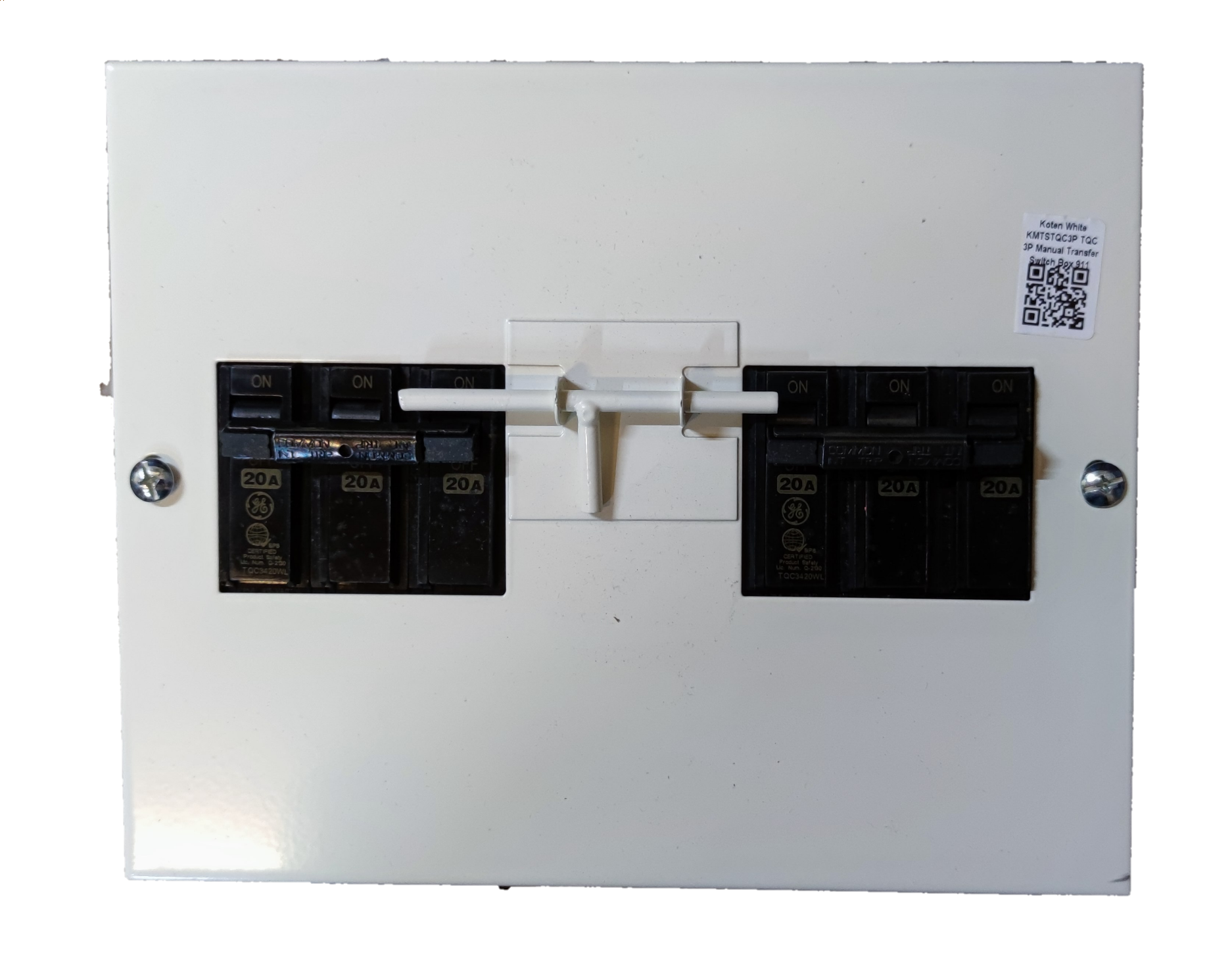Koten and GE MTS 15A 3 Pole 3Phase Phase electrical circuit breaker panel with switches