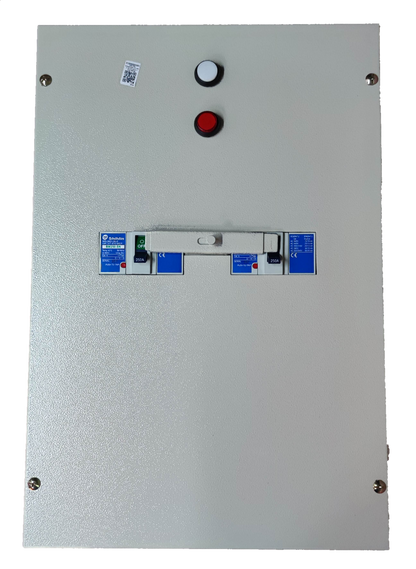 250A MTS 2 Pole Single Pole electrical switchgear panel by Electx Electrical Supply with white and red buttons