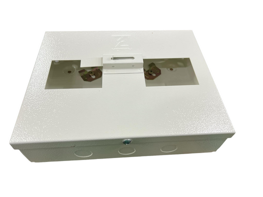 Koten MTS 3 Phase 3 Pole Bolt-on Panel Board with white metal enclosure and transparent cover windows