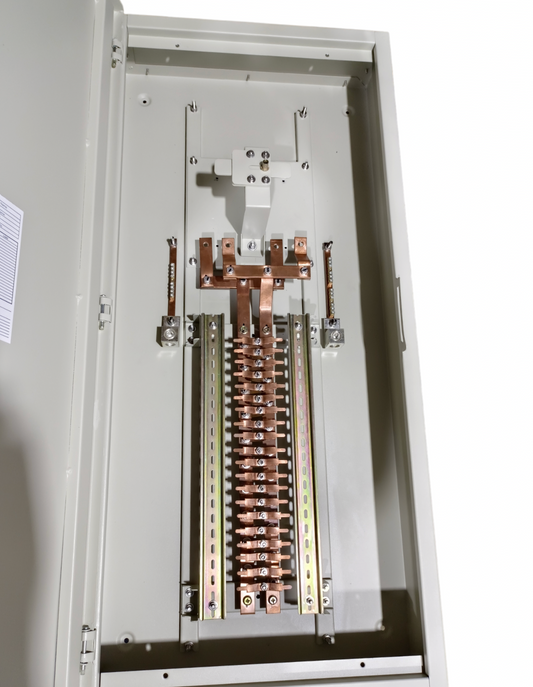 Royu MTS Main MCCB 2pole Panel Board with copper bus bars inside electrical panel box