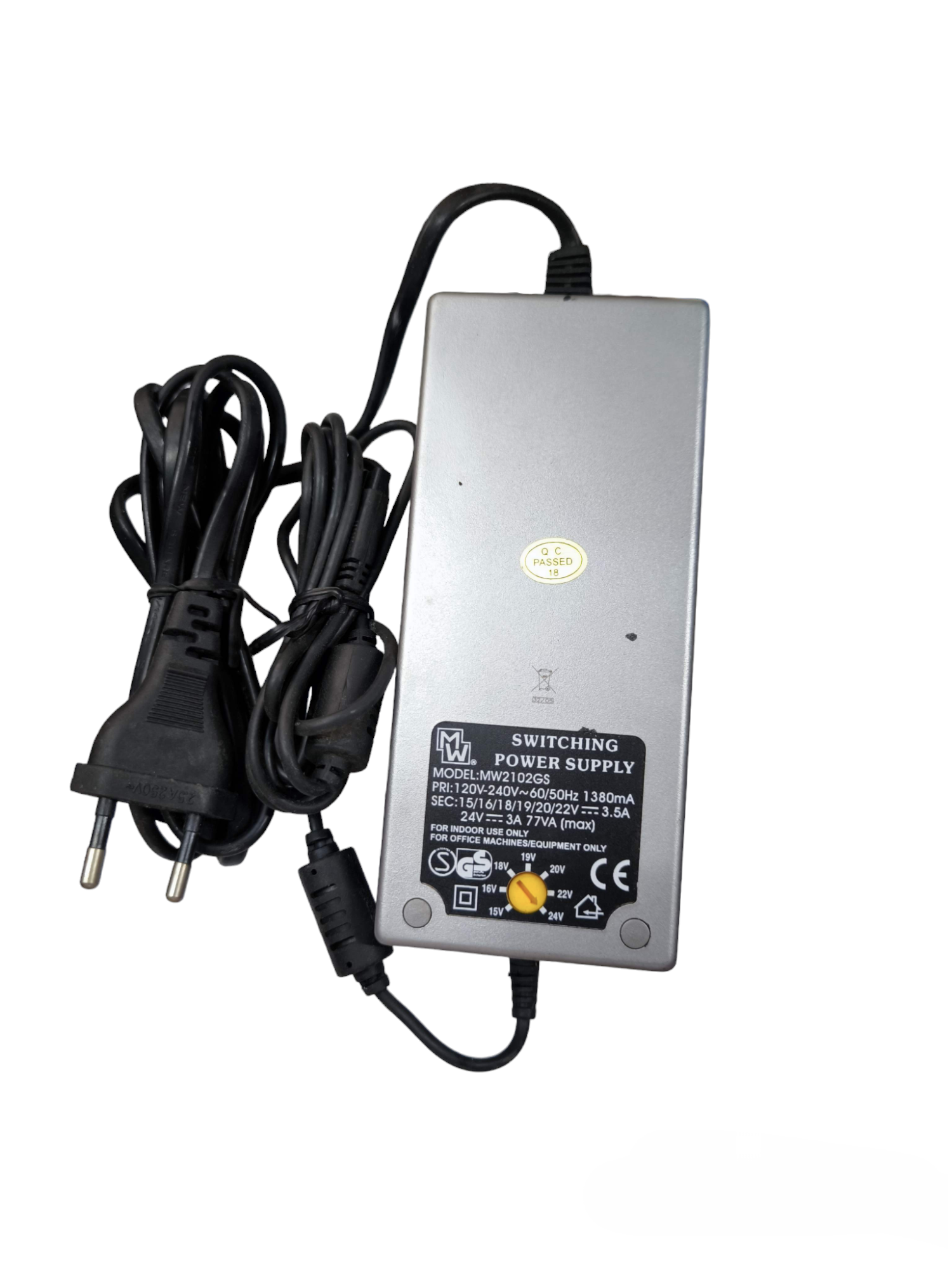 China power supply multiple voltage 3500mA switching power adaptor with black cords