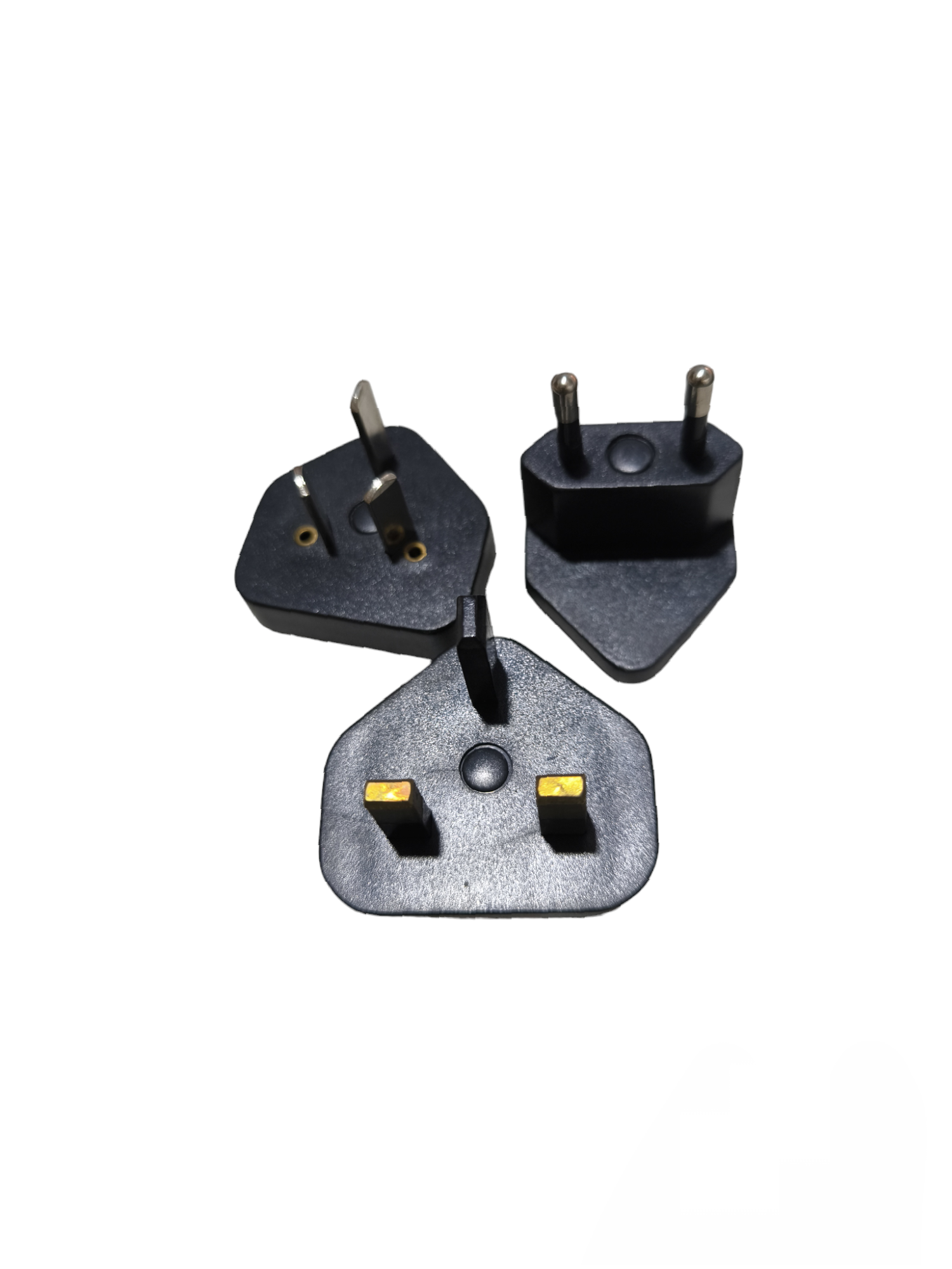 MW black switching universal power supply plugs set with different prong types for global use