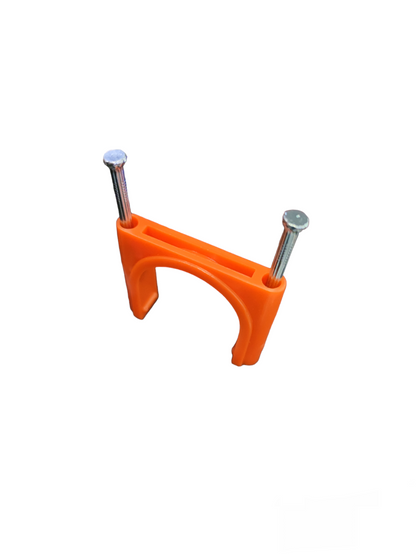 Tailee Nail Clip with 2 Concrete Nails orange plastic clip with two metal concrete nails
