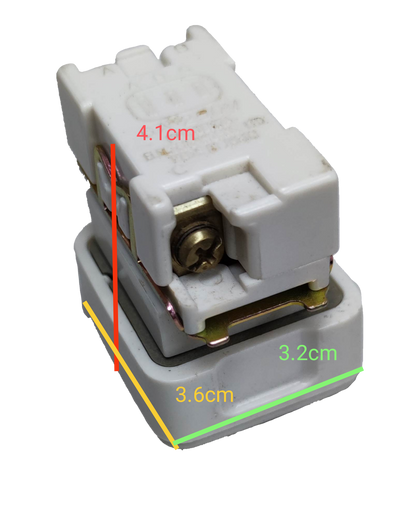 National telephone modular box device type power point switch with measurements in white