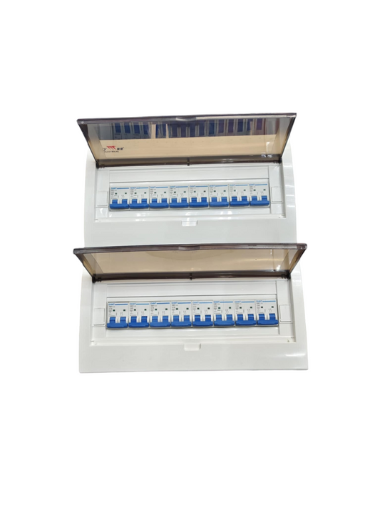 Chint NB1 Breakers Panel Board 50A 2 Pole Main with multiple circuit breakers in white casing