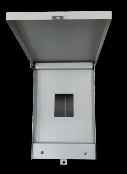 Royu white Nema 3R Panel Board Housing with hinged cover and small window for electrical components