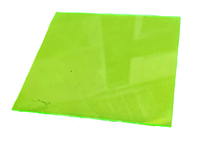 Neon green acrylic filter square for lighting and decorative applications