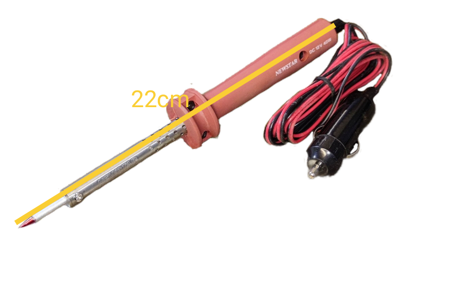 Newstar 40 watt battery operated soldering iron with 22cm length and car power adapter cable