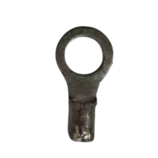 Non-insulated round terminal lugs made of metal for electrical connections and wiring