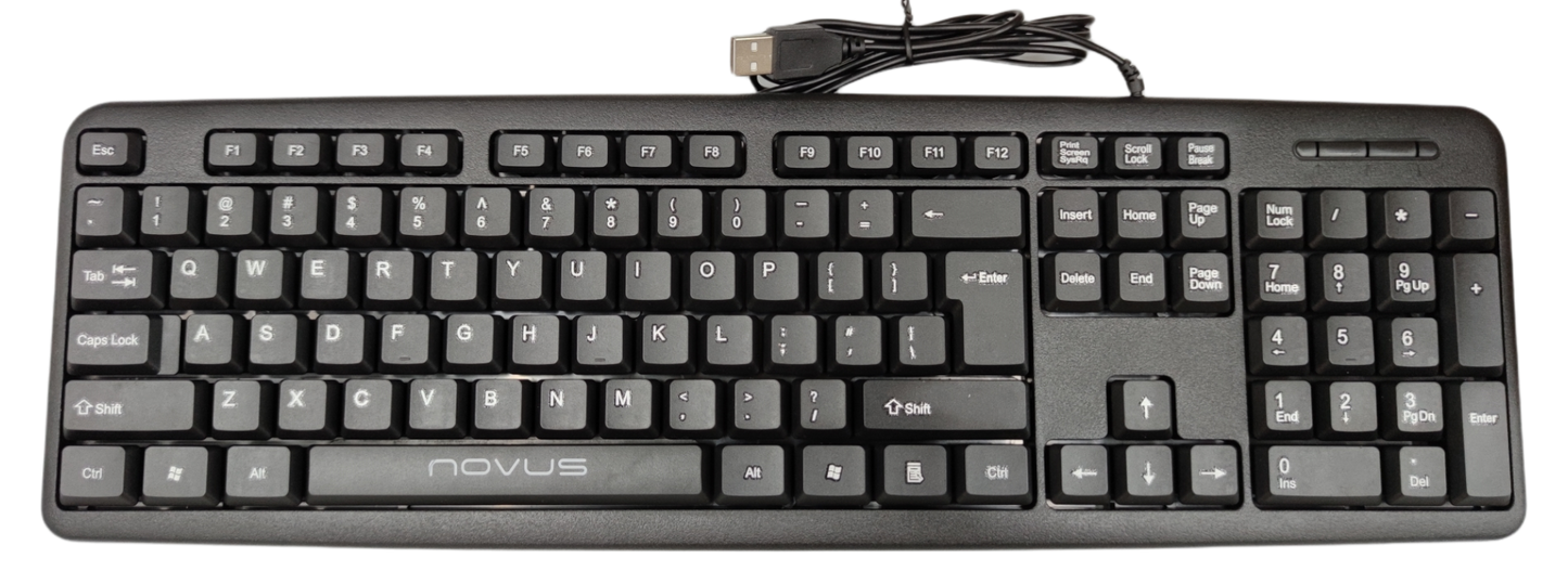 Denko Nova standard keyboard for PC in black with full-size layout and USB connection