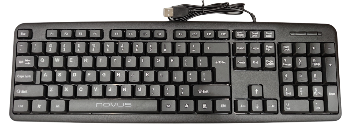 Denko Nova standard keyboard for PC in black with full-size layout and USB connection