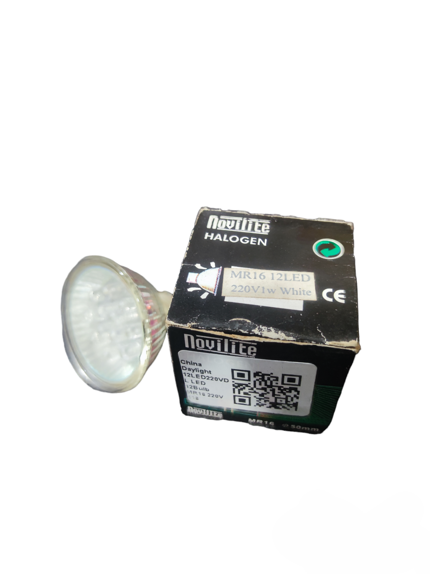 Novilite 1W LED MR16 12LEDS GU5.3 220V halogen replacement bulb with packaging box