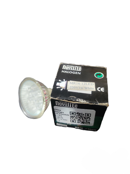 Novilite 1W LED MR16 12LEDS GU5.3 220V halogen replacement bulb with packaging box