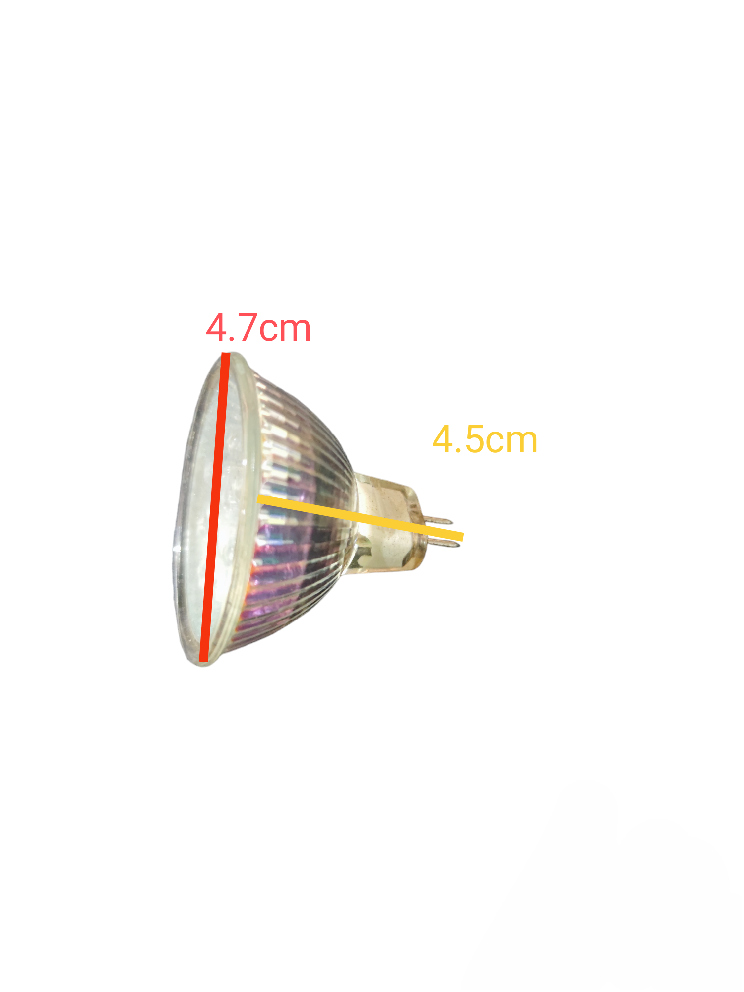 Novilite 1W LED MR16 12LEDS GU5.3 220V bulb with clear glass and measurement markings