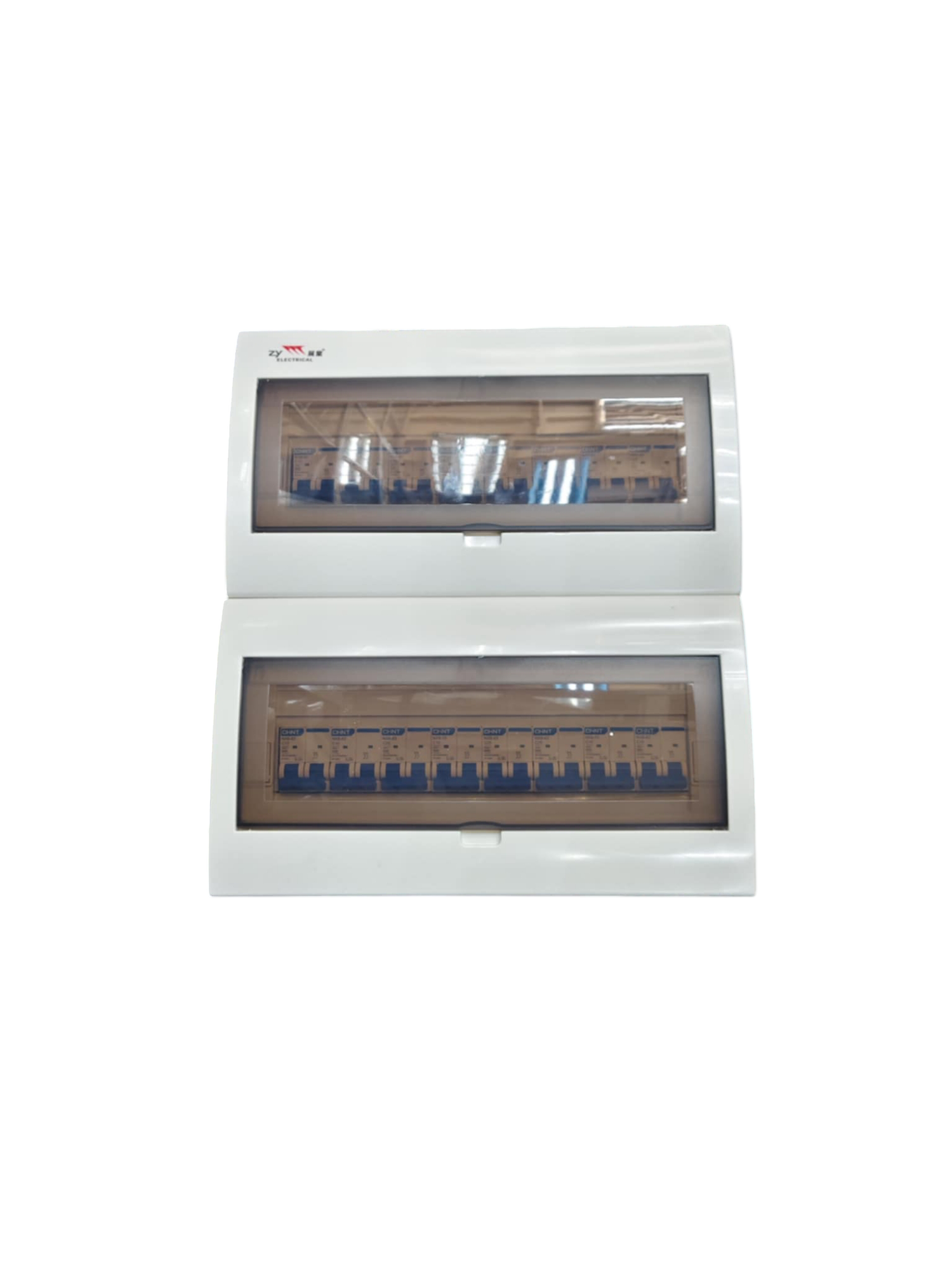 Chint and ZY NXB Breakers Panel Board 50A electrical circuit breaker panel with transparent cover