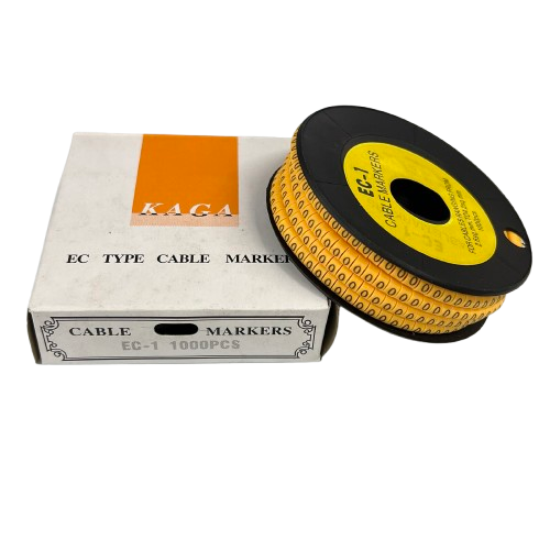 O Marker 2.6mm to 4.2mm cable management markers on a spool with packaging from China