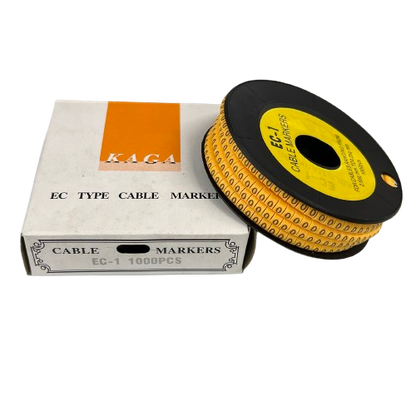 O Marker 2.6mm to 4.2mm cable management markers on a spool with packaging from China