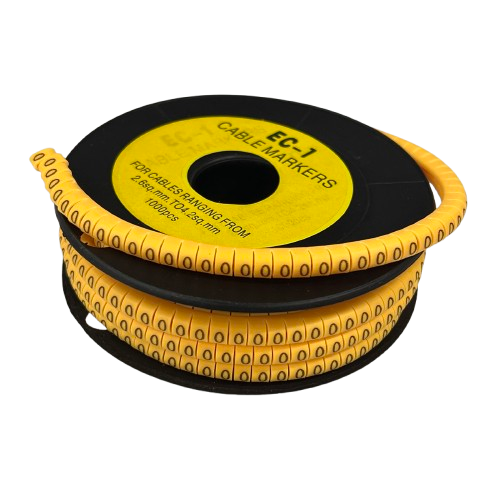 O Marker 2.6mm to 4.2mm cable management markers on black spool for organizing wires