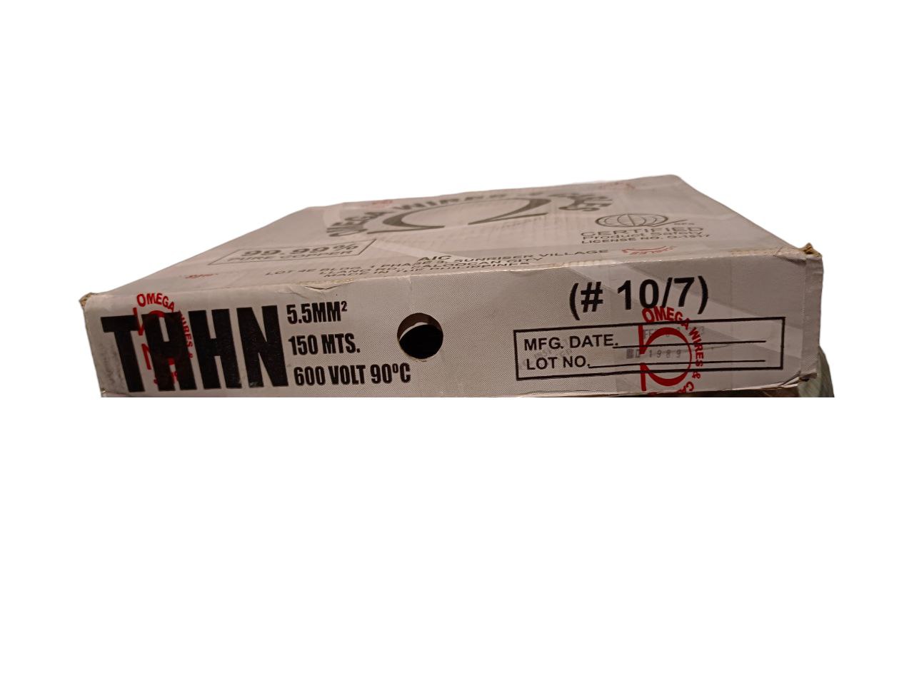 Omega 10 AWG electrical wire roll THHN Stranded with 150 meters for high voltage applications