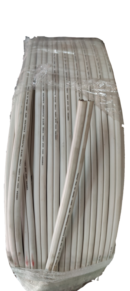 Flat Cord AWG 12 White 1Roll featuring multiple flat wires arranged neatly for electrical use