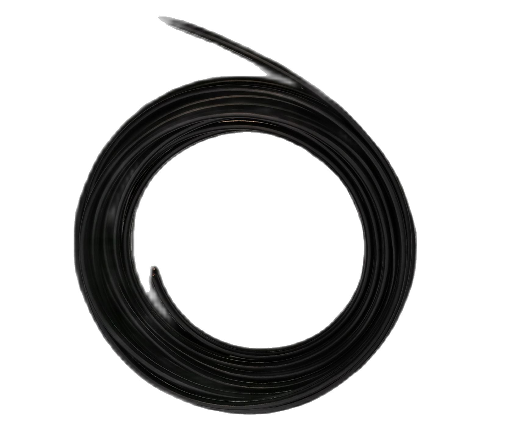 Coiled Omega flat cord wire 0.30mm 2C in black for electrical connections