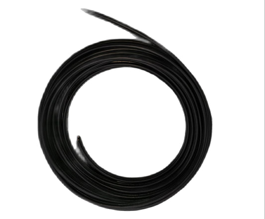 Coiled Omega flat cord wire 0.30mm 2C in black for electrical connections